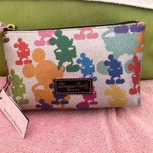 NWT DISNEY DOONEY & BOURKE 10TH ANNIVERSARY COSMETIC BAG SILVER